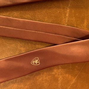Vintage 1950s ultra skinny burnt sepia tie